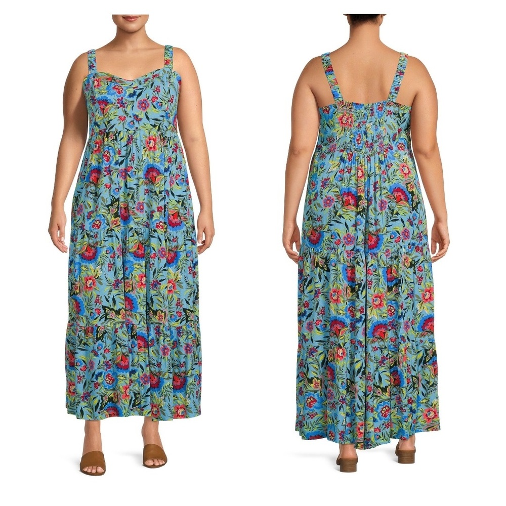 NWT Terra & Sky Women's Tiered Maxi Dress
